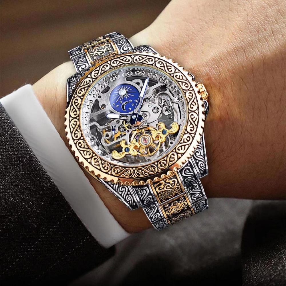 High-End Retro Men's Fully Aut - Luxury Watch Engraving recension och pris
