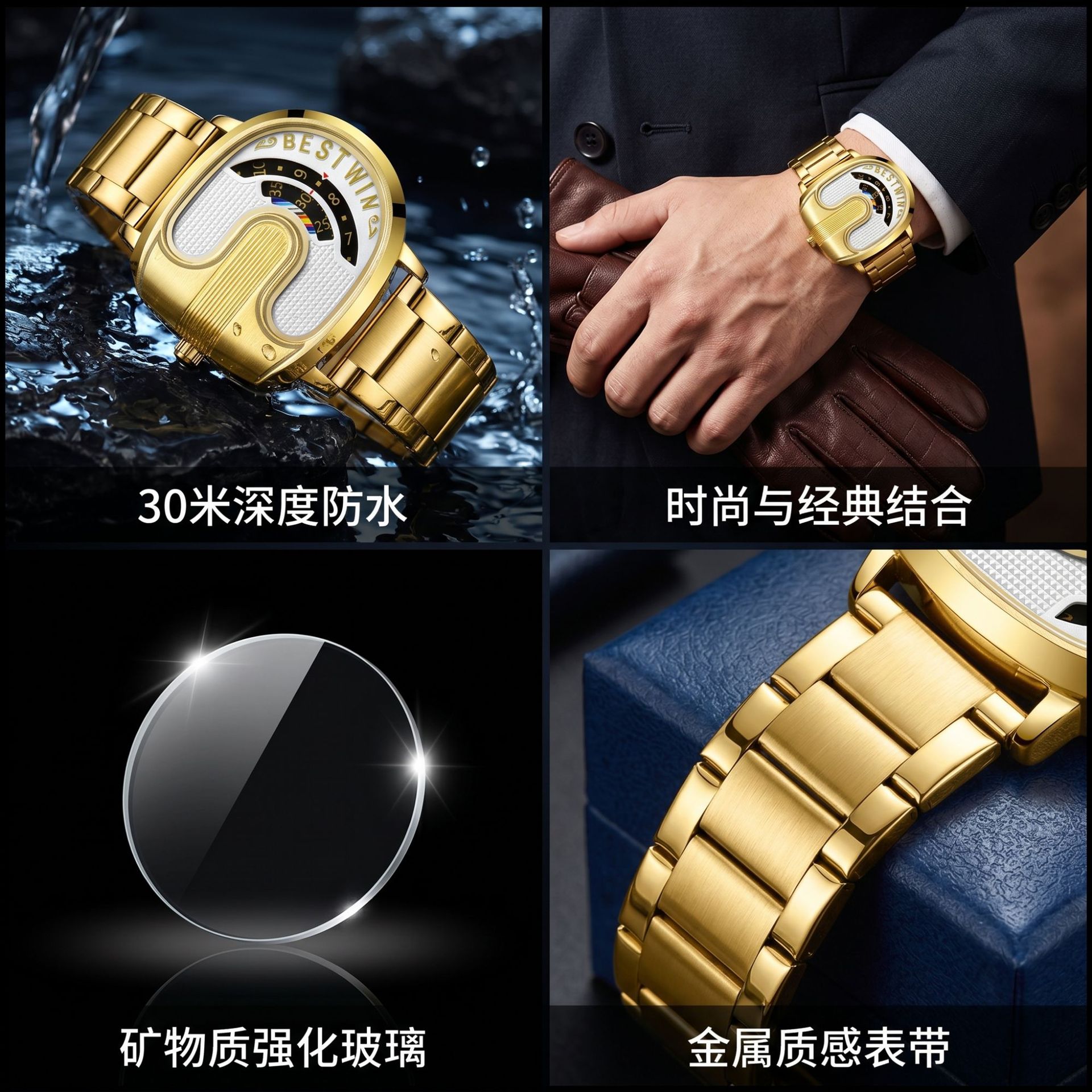 Gold Top Brand Luxury Men Watc - Luxury Watch Gold recension och pris