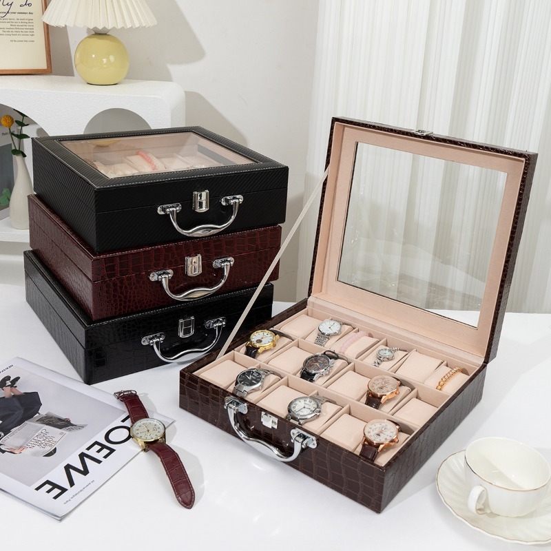 Retro Watch Storage Box Leathe - Luxury Watch Collection Box recension och pris