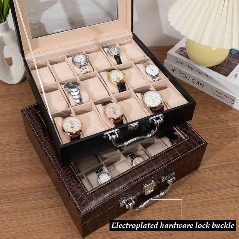 Retro Watch Storage Box Leathe - Luxury Watch Collection Box recension och pris