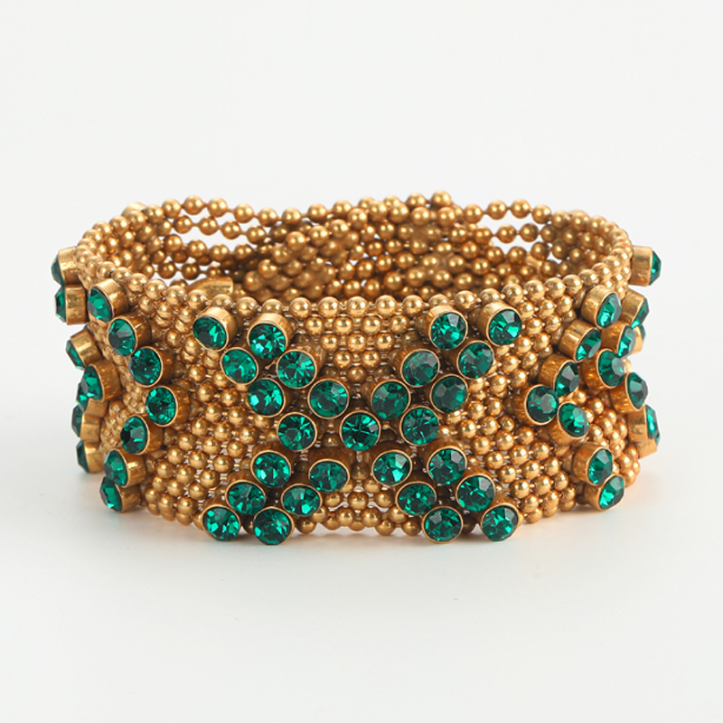 Vintage Green Rhinestone Brace - Luxury Watch Dubai recension och pris