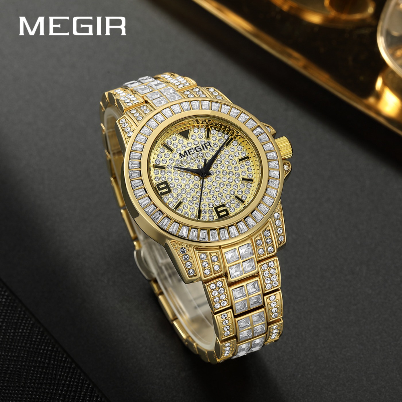 MEGIR Luxury Diamond Watches U - Luxury Watch Diamond recension och pris