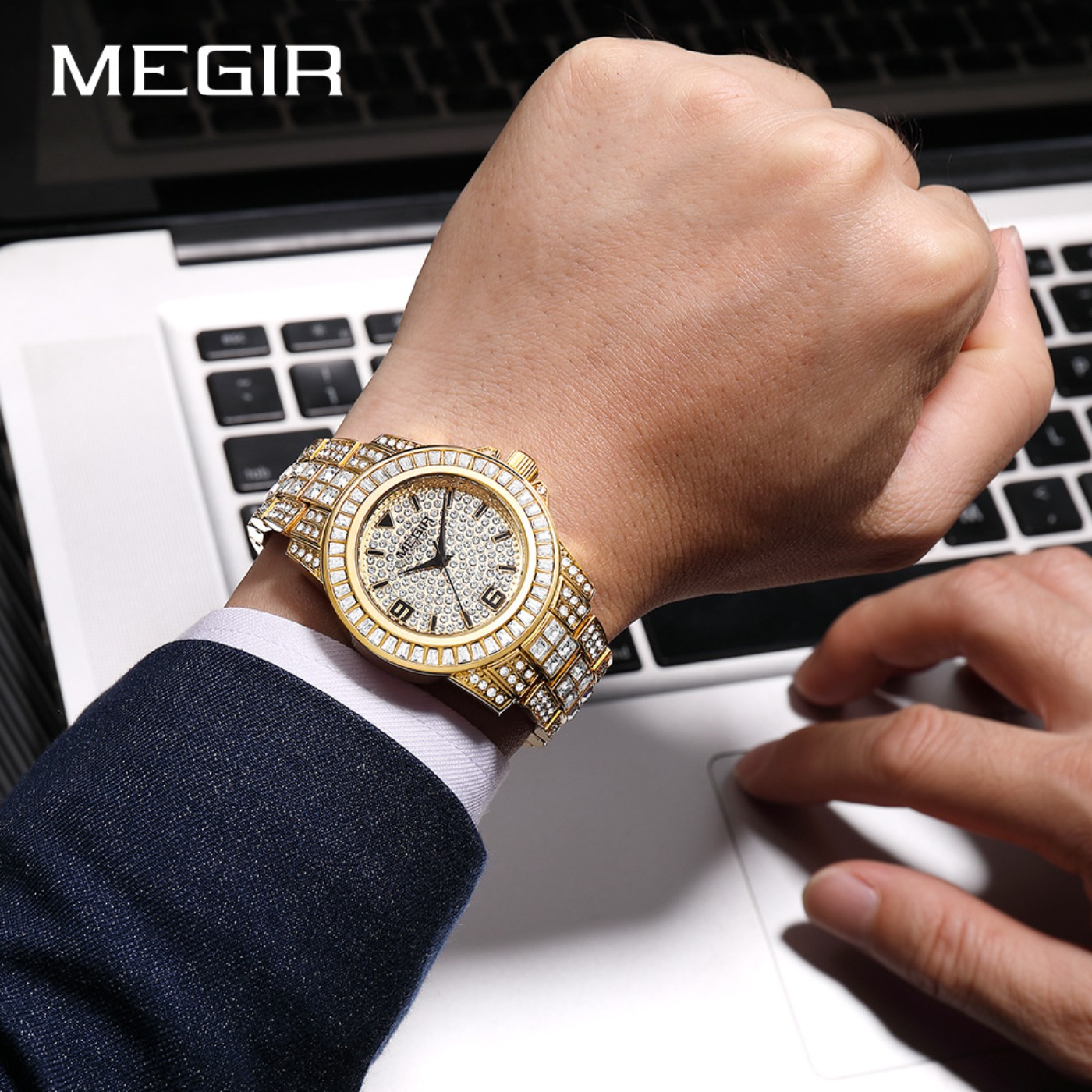 MEGIR Luxury Diamond Watches U - Luxury Watch Diamond recension och pris