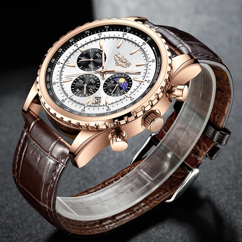 LIGE New Mens Watches Top Bran - Luxury Watch Collection Box recension och pris