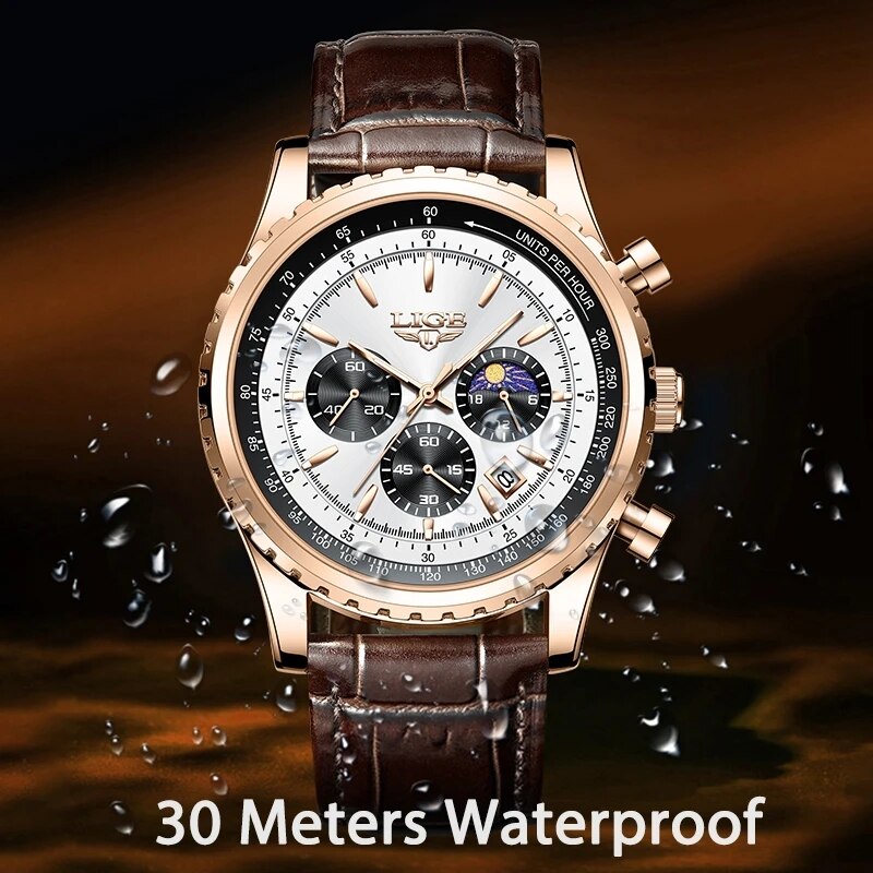 LIGE New Mens Watches Top Bran - Luxury Watch Collection Box recension och pris