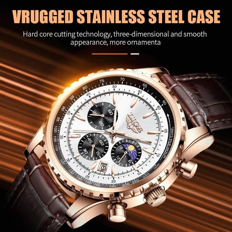 LIGE New Mens Watches Top Bran - Luxury Watch Collection Box recension och pris