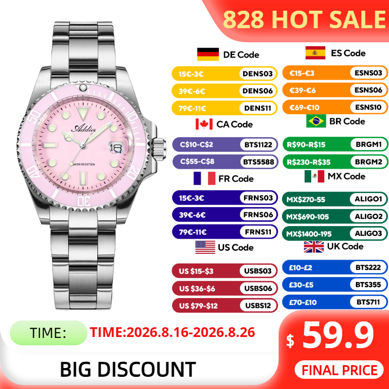 ADDIES 36mm 50m Waterproof Wom - Luxury Watch Hand recension och pris