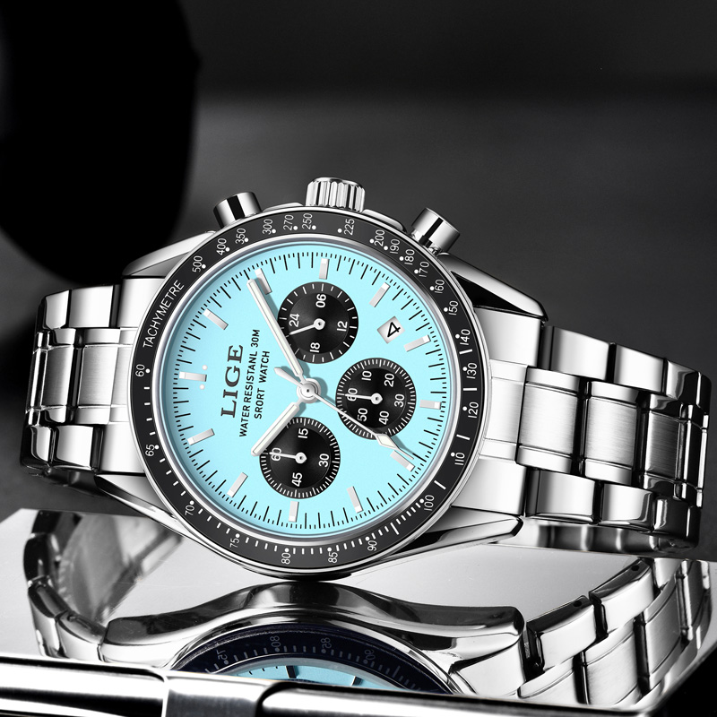LIGE Top Brand Luxury New Men  - Luxury Watch Collection Box recension och pris