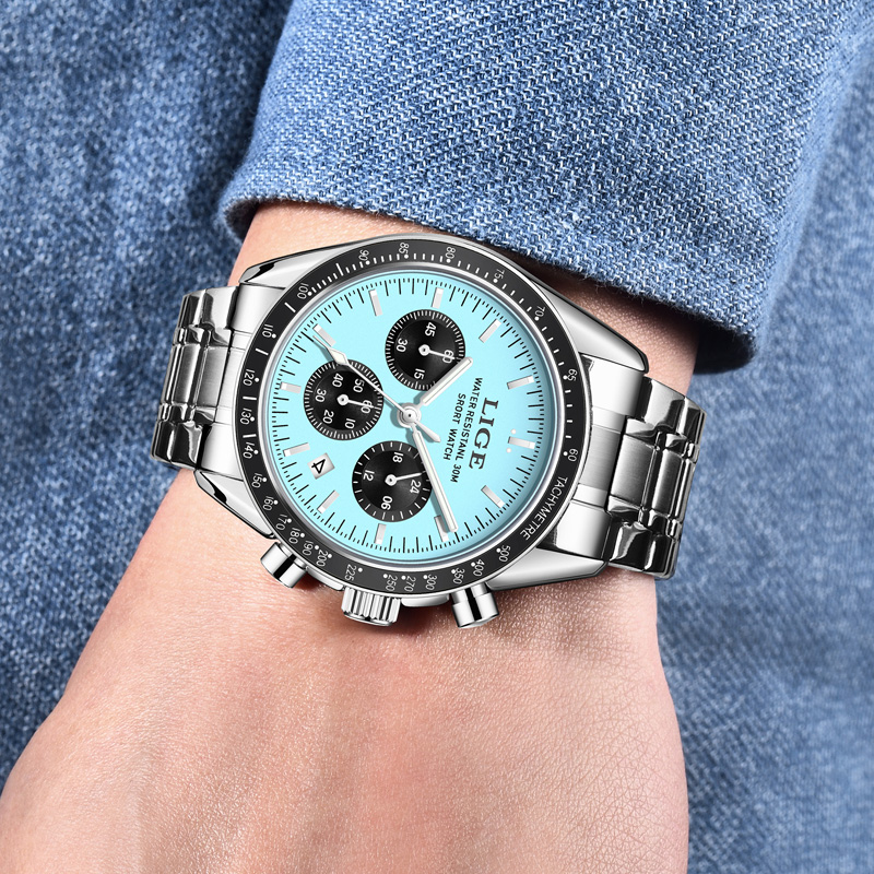 LIGE Top Brand Luxury New Men  - Luxury Watch Collection Box recension och pris