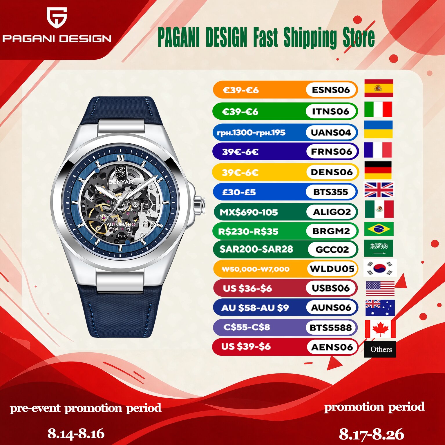 BENYAR Luxury Mens Automatic B - Luxury Watch Sale recension och pris
