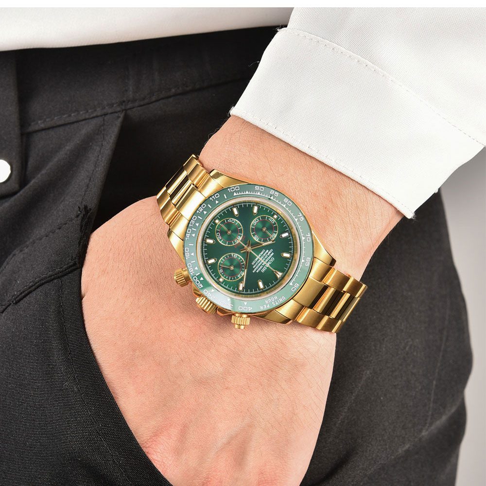 39mm Gold Men's Watch VK63 Mov - Luxury Watch Gold recension och pris