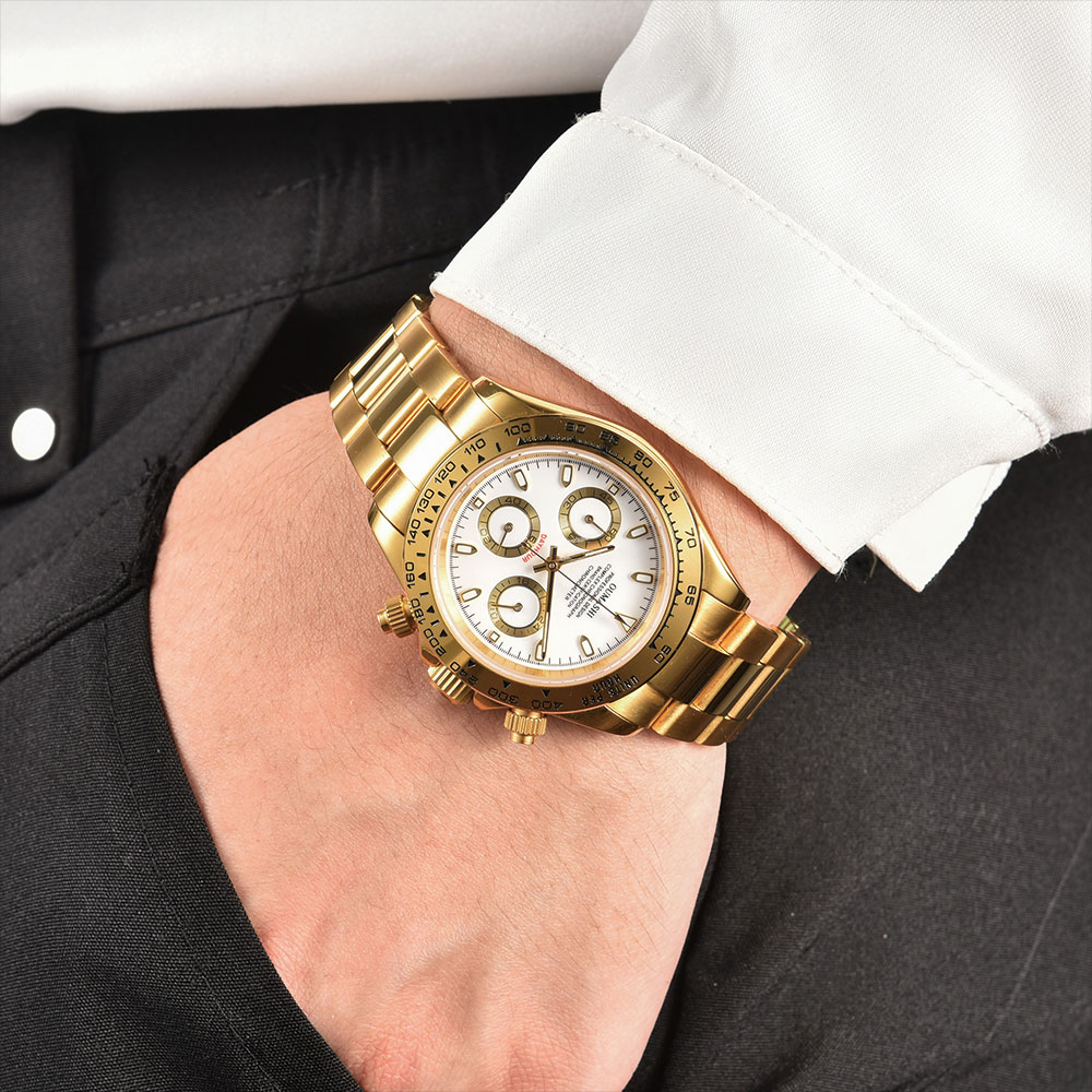 39mm Gold Men's Watch VK63 Mov - Luxury Watch Gold recension och pris