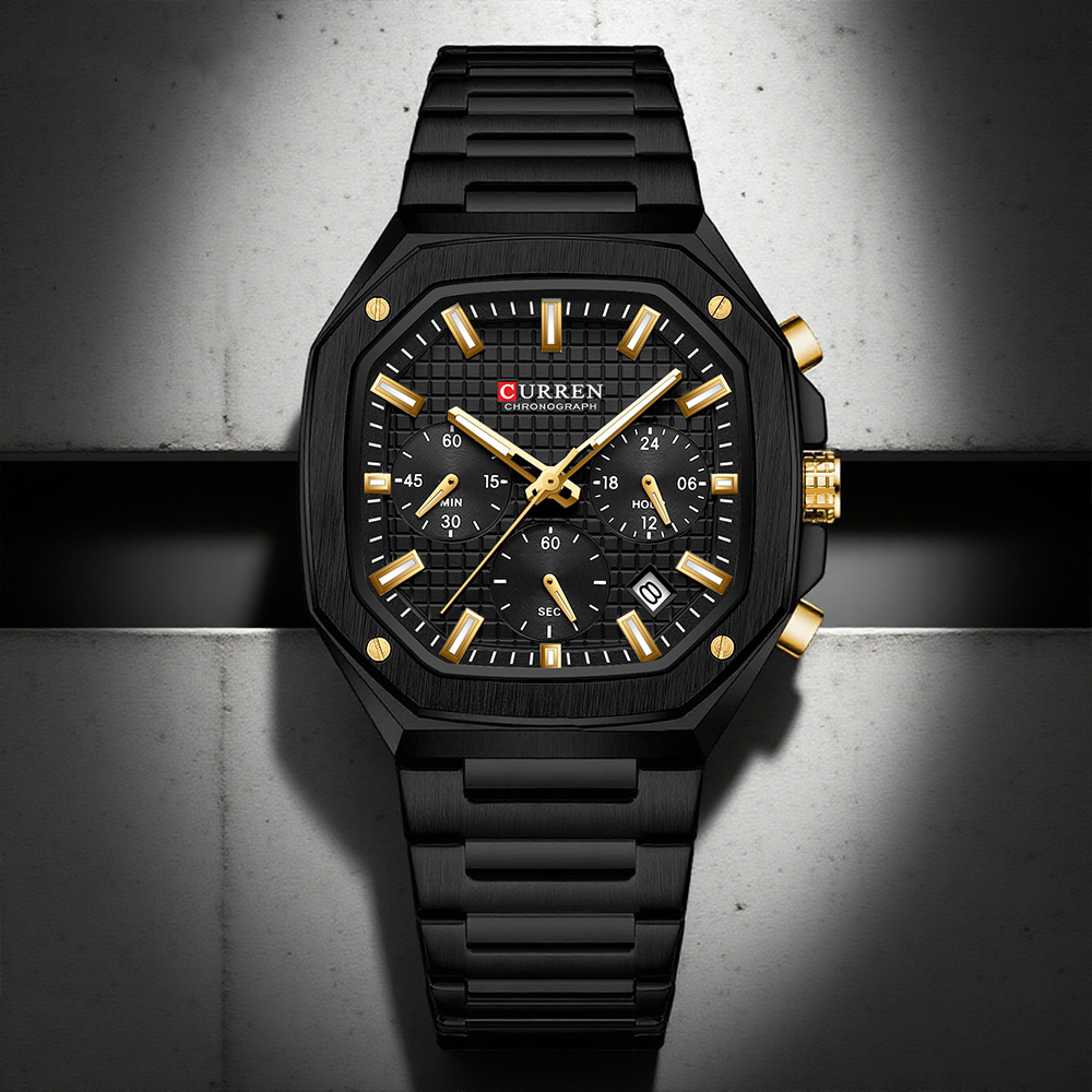CURREN Luxury Square Chrono Wa - Luxury Watch Hand recension och pris