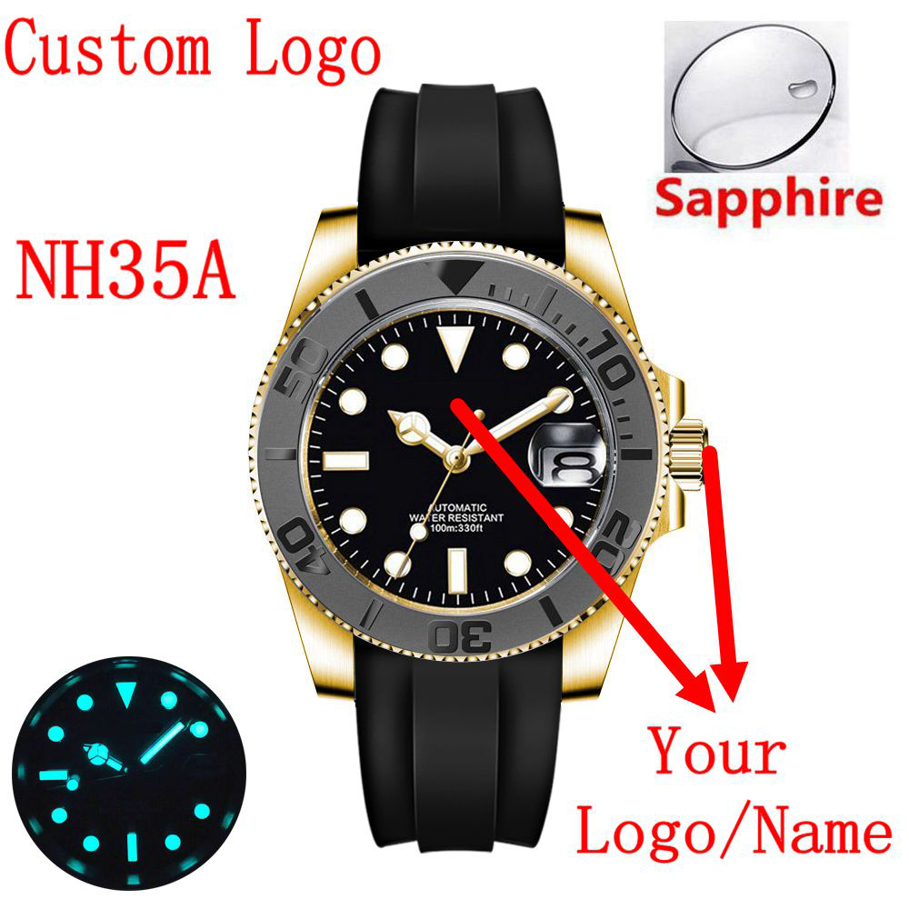 Custom logo 40mLuxury NH35/ Mi - Luxury Watch Gold recension och pris